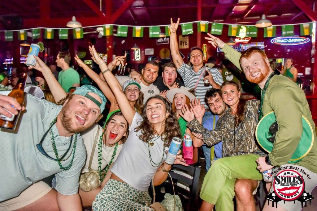 St. Patrick's weekend crowd cheering