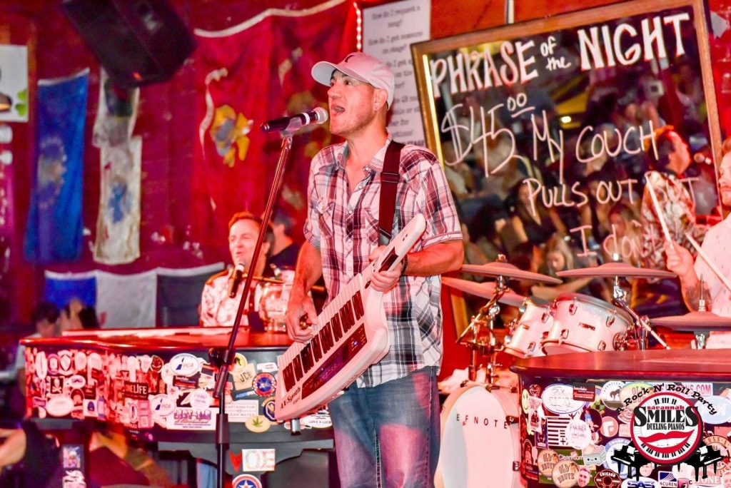 Entertainer playing the keytar