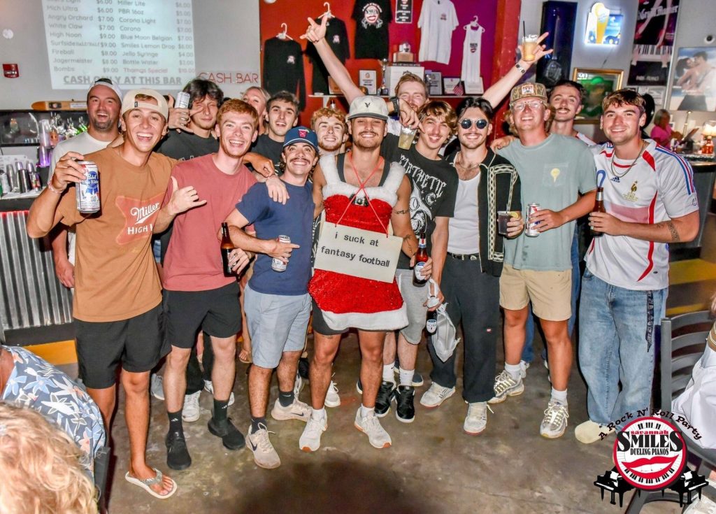 Bachelor party group posing together